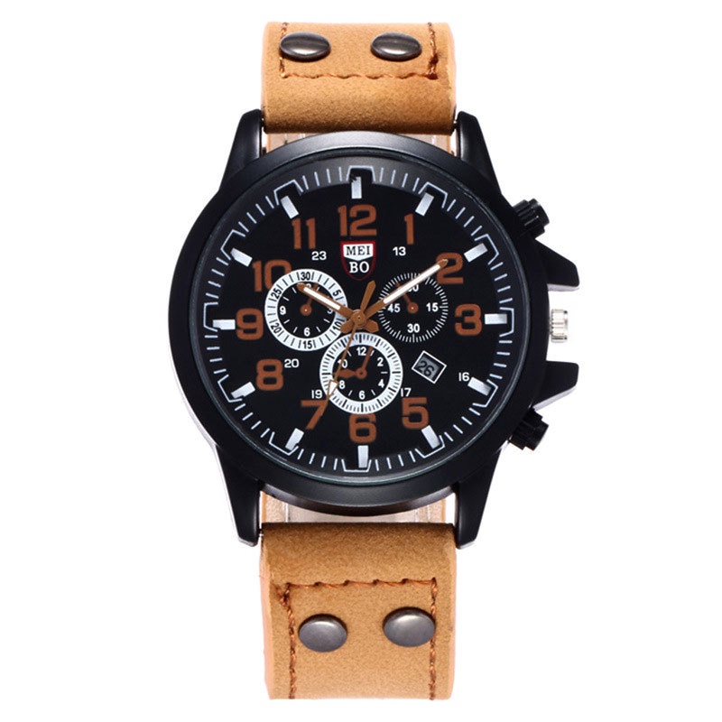 Men's Calendar Three Eyes Large Dial Sergeant Watch Korean Fashion ...