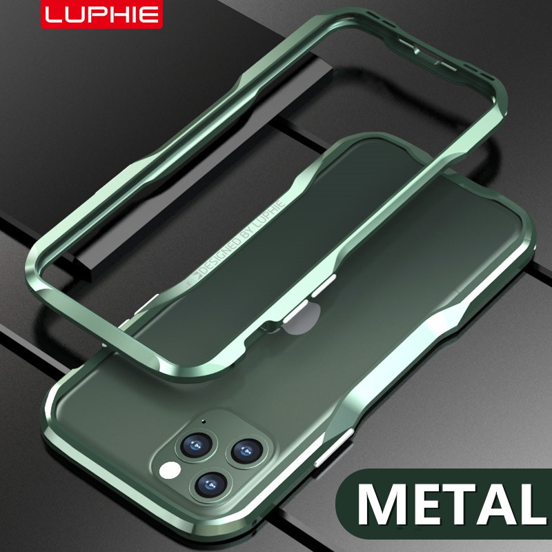 LUPHIE Original Aluminum Metal Bumper Frame For iphone 11 Pro Max X XS XR  Plus SE Luxury Case Shockproof Armor irregularly Aluminum Cover