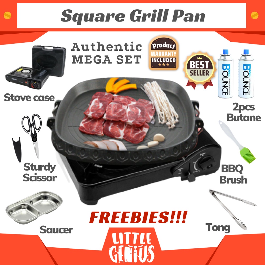 【Philippine cod】 ON SALE Korean Samgyupsal Mega Set Square Grill Pan w