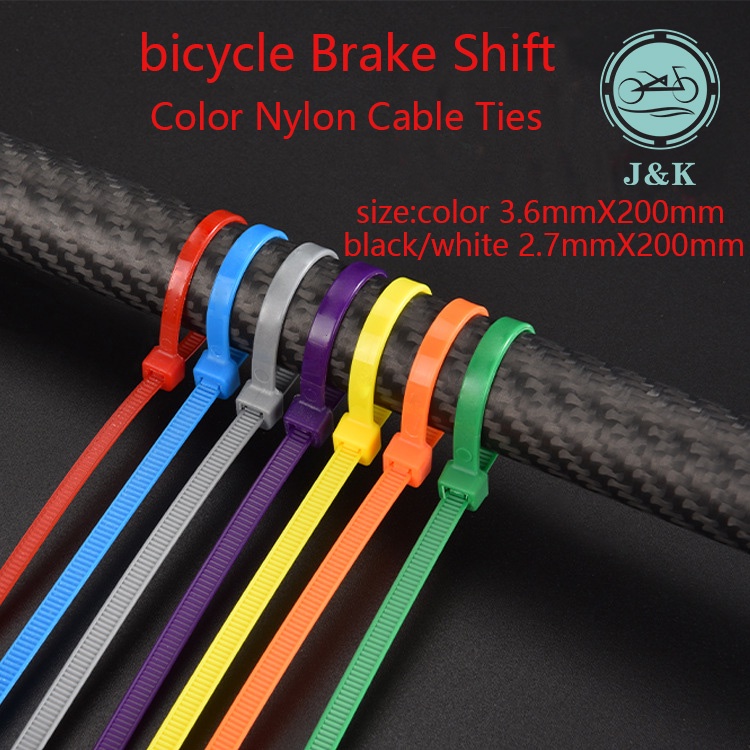 Bicycle Brake Shift Cable Color Nylon Cable Ties size3.6mmX200mm(50pcs