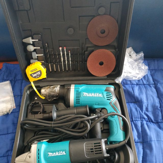 Makita grinder cheap with drill set