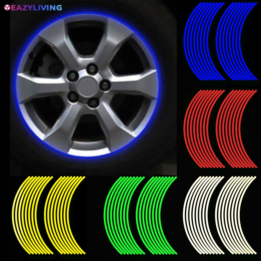 【EL】16Pcs 18inch StripsMotorcycle Car Rim Stripe Wheel Decal Tape ...
