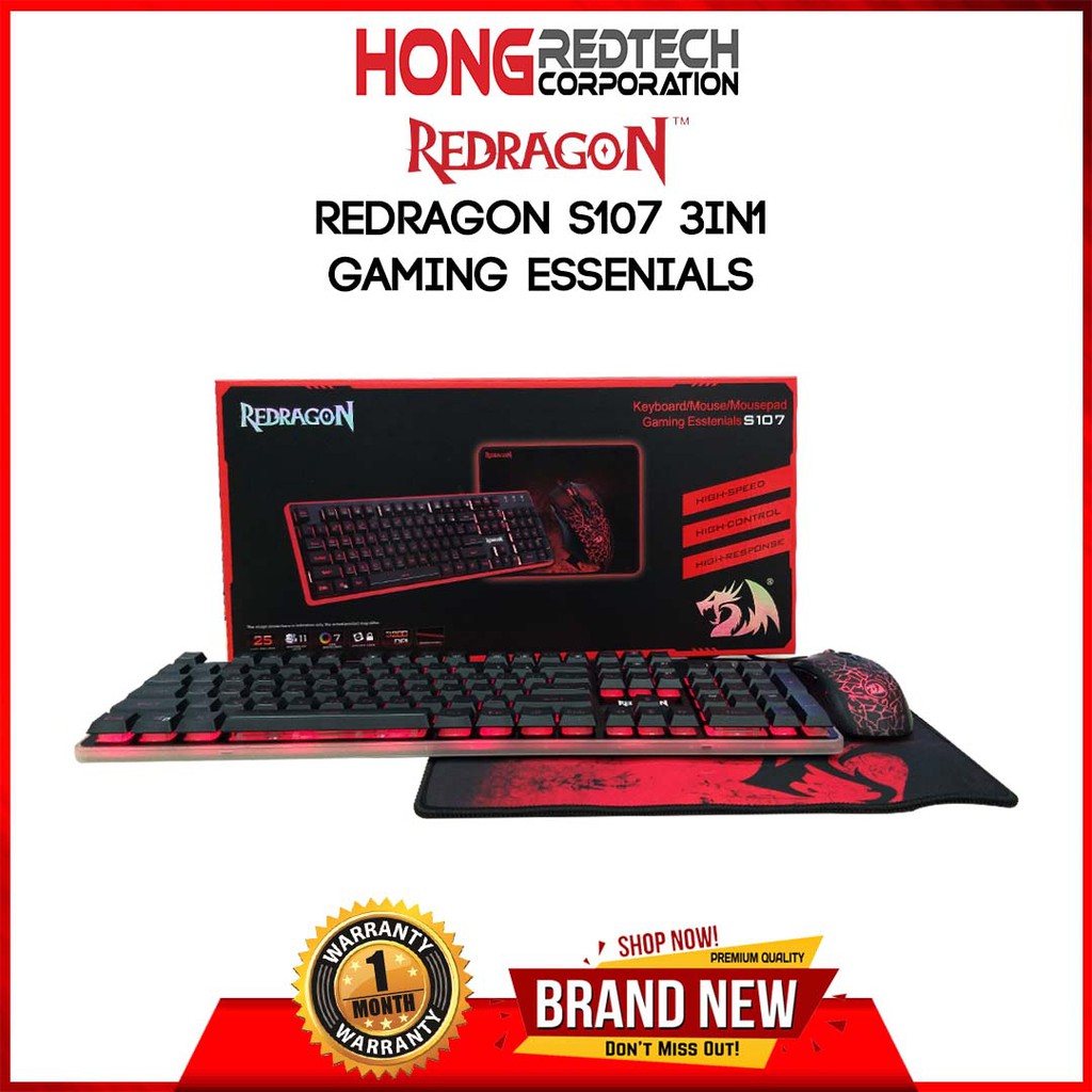 Redragon S107 Gaming Essentials 3 IN 1 Keyboard / Mouse / Mouse Pad