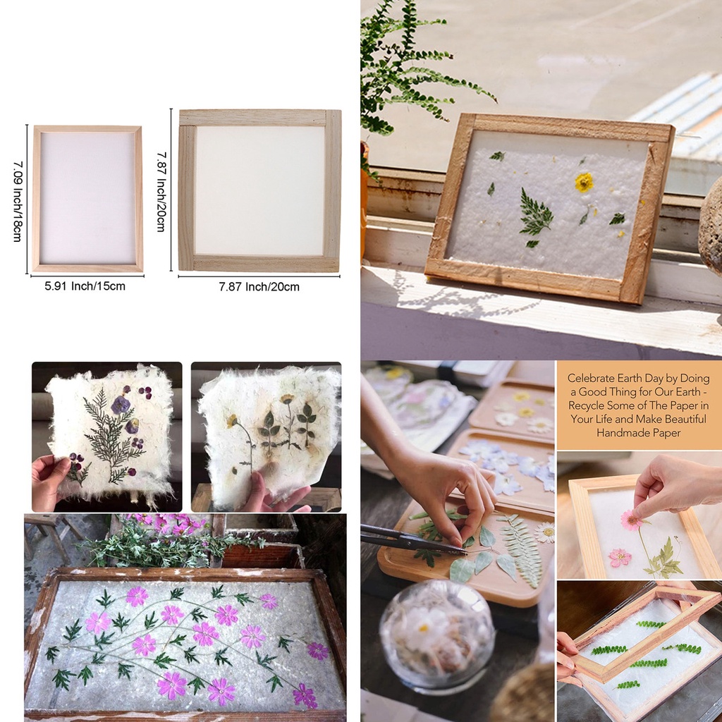 [ Wooden Deckle Paper Making Mould Frame Screen DIY Handmade Papers