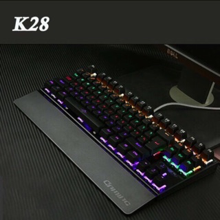 K28 Gaming Keyboard Backlit Mechanical 87 Keys Colorful LED Keyboard ...