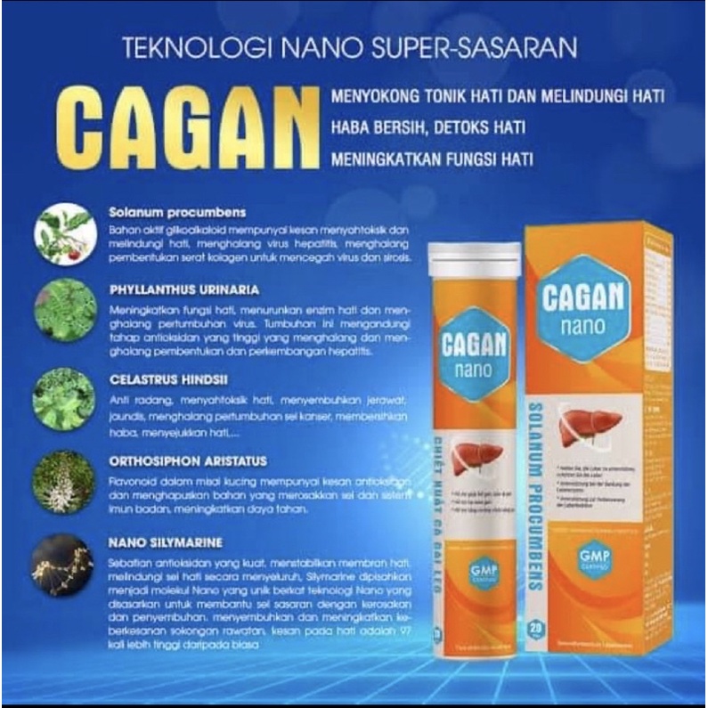 Original Cagan 20 Effervescent Tablets For Liver Support | Shopee ...