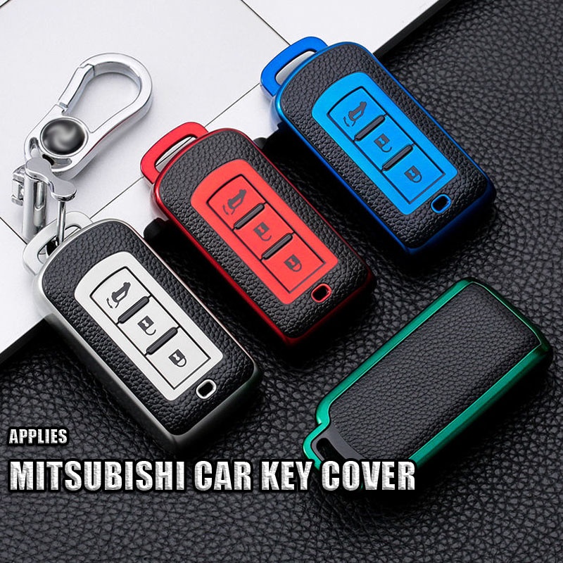 TPU Leather Grain Remote Car Key Case Cover for Mitsubishi Pajero Outlander  ASX Eclipse Cross 2025 Montero 2023 Xpander Remote Fob Holder Shell