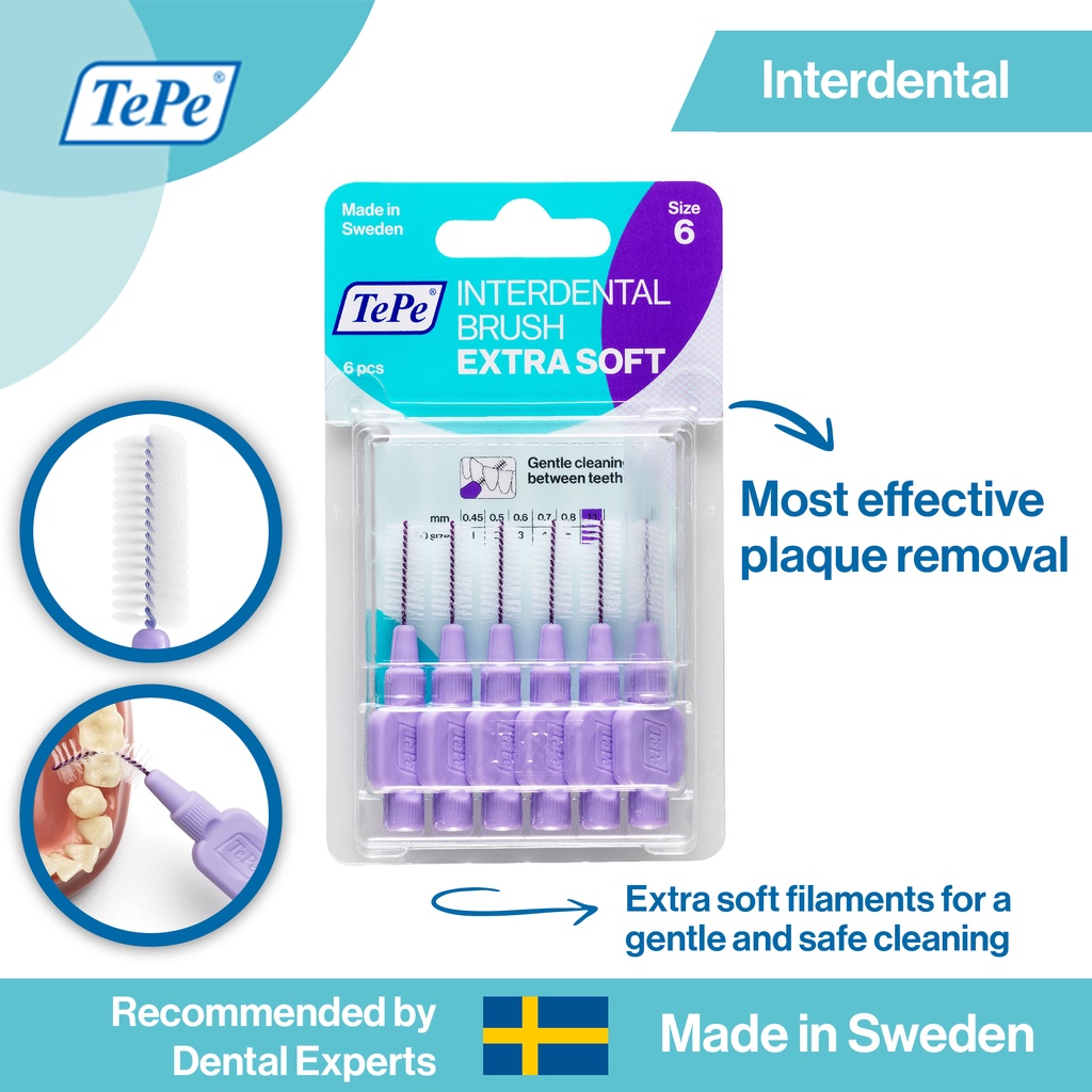 TePe Interdental Brushes Extra Soft - Purple 1.1 mm | Shopee Philippines