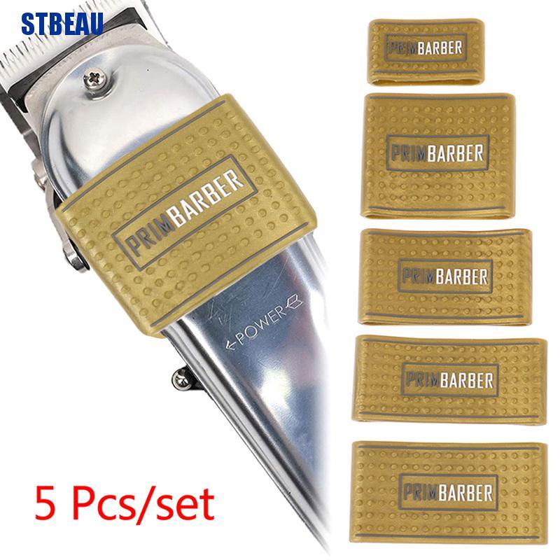 [STBEAU1] 5Pcs Barber Hair Clipper Trimmer Grip NonSlip Bands Sleeves Holder Barber Tools MME