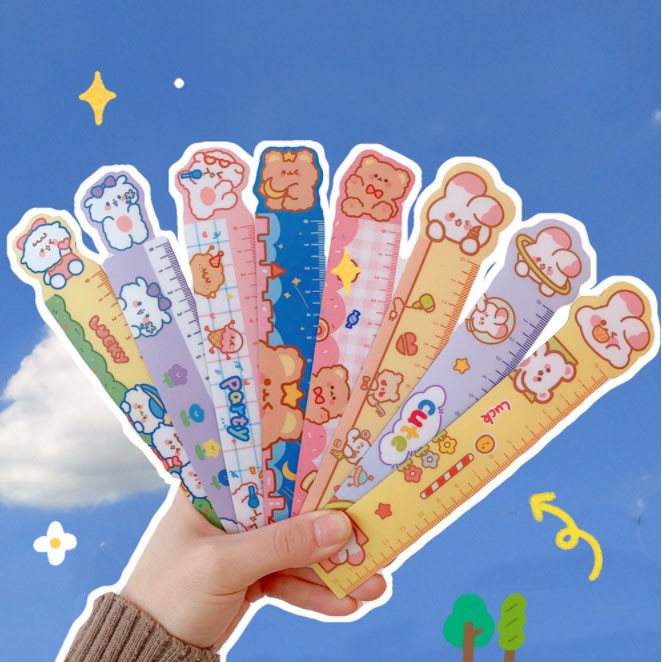Cartoon Soft Ruler 15cm Bendable Student Drawing Measuring Tool Ruler ...