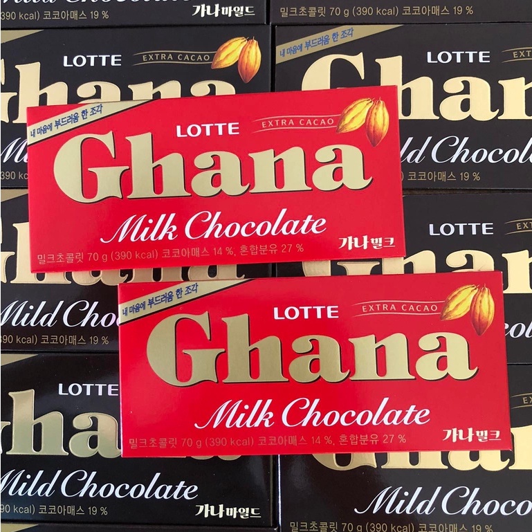 [BUY 1 TAKE 1] Lotte Ghana Milk Chocolate | Dark Chocolate 70g | Shopee ...