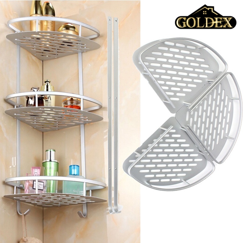 3 Layer Corner Bathroom Rack Triangular Bathroom Corner Organizer Rack