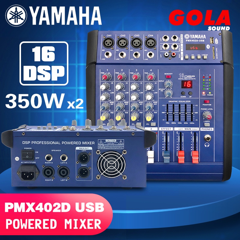 Yamaha PMX402D-USB 350 watts 4 channel powered mixer built-in amplifier ...