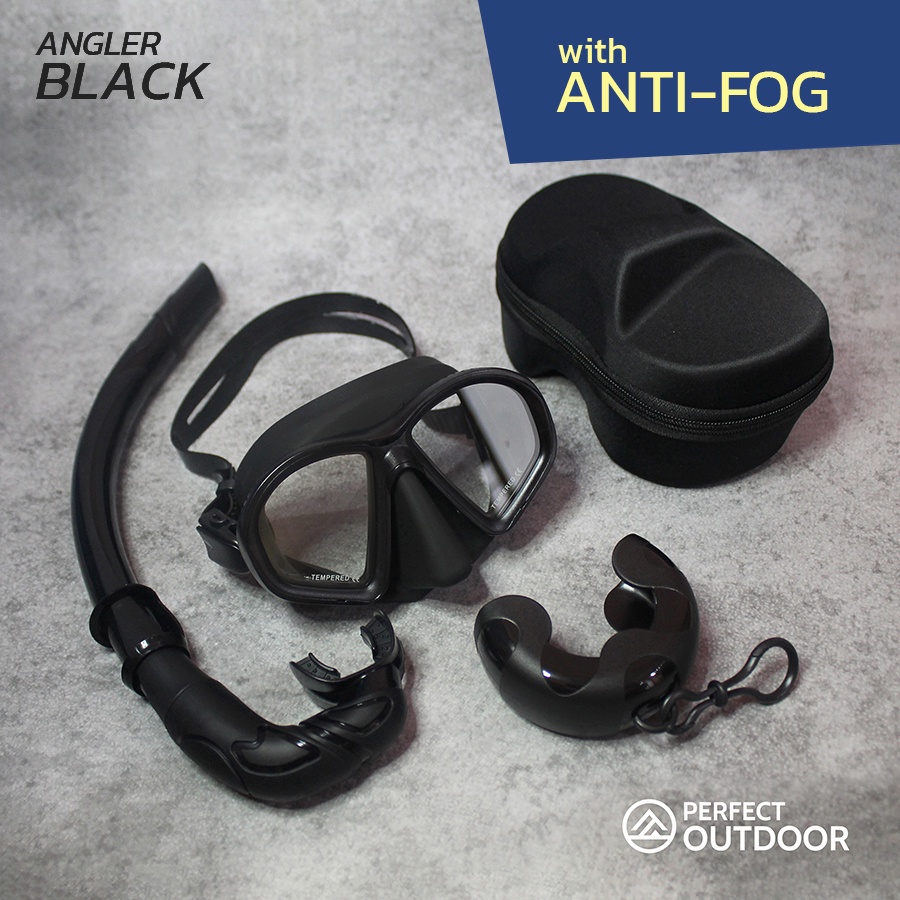 ANGLER Low Volume Freediving Mask & Foldable Snorkel Set | Shopee ...