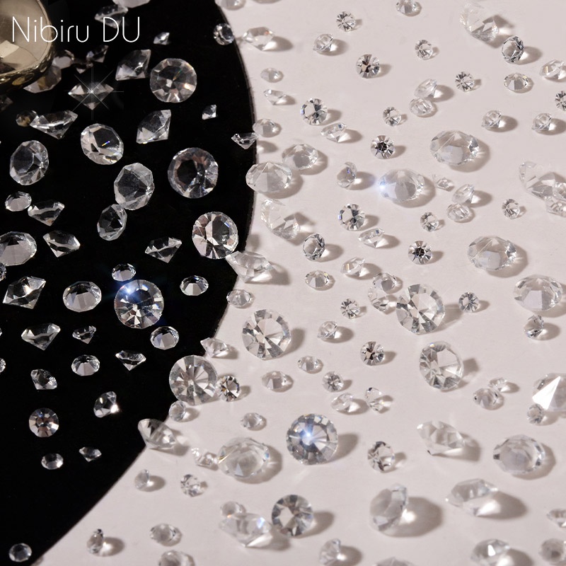 Super Glitter Crystal Nail Art Rhinestones Mix Size Pointed Back Clear ...