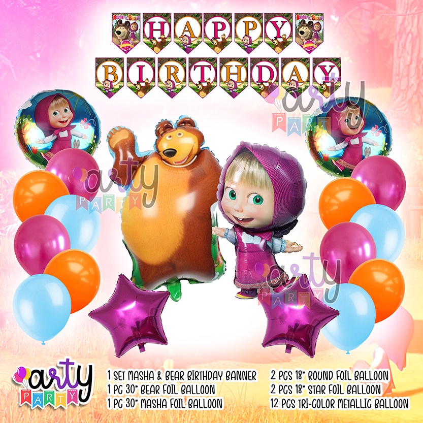 Masha and The Bear Party Balloon Set | Shopee Philippines