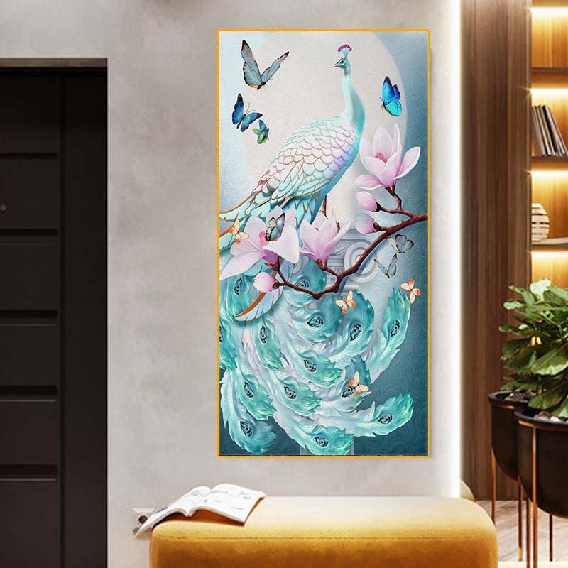 Wallpaper Living Room Decorative Paintings Peacock Canvas Art Paintings ...