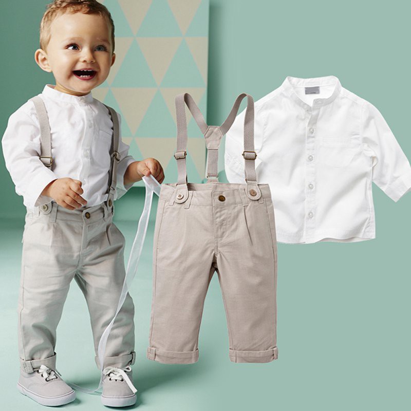 BOBORA Baby Boy Toddler 2PCS Set T shirt Bib Pants Overall Outfit Clothes Shopee Philippines