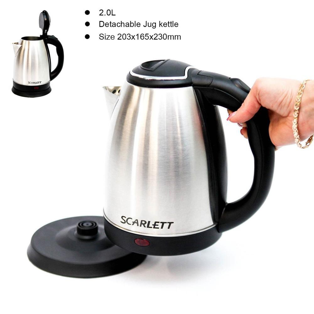 1pc 2l Electric Stainless Steel Quick Boiling Water Kettle For Household