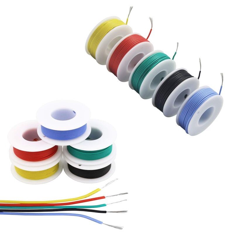 24 awg 0.20mm2 Silicone Electrical wire Cable 5 Colors (9Meter each ...