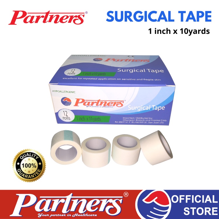 Partners Surgical Tape 1 inch X 10 yards (12 rolls) Shopee Philippines