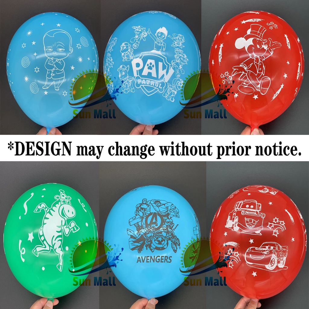 12inch/100pcs Printed Character Balloons Party Supplies Random Color ...