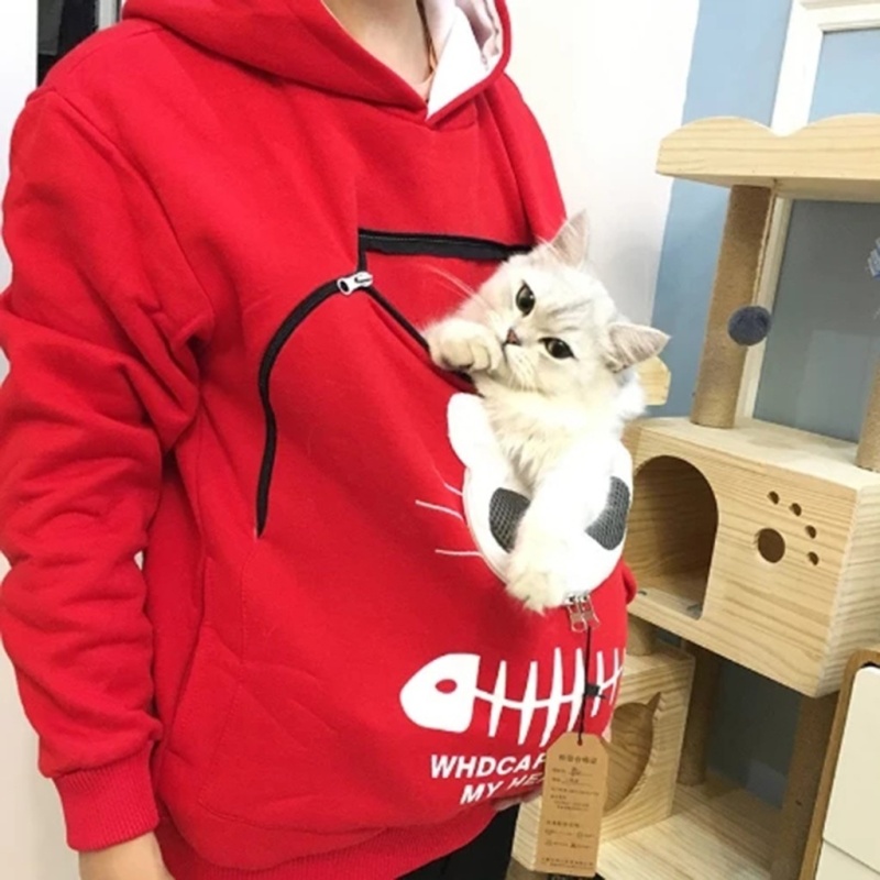 New Womens Animal Pouch Hooded Sweatshirt Carry Cat Breathable Pullover Top Shopee Philippines