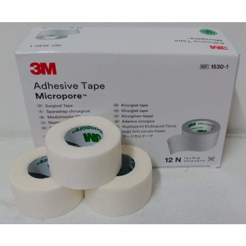 3M 1530-0 Micropore PAPER Medical Tape 1/2 x 10 yds Box of 24 Rolls  Eyelash Ext