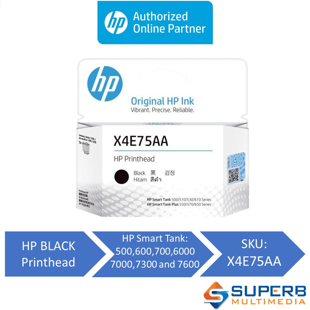 HP X4E75AA Black Inktank Printhead [For HP Smart Tank 500,600,700,6000