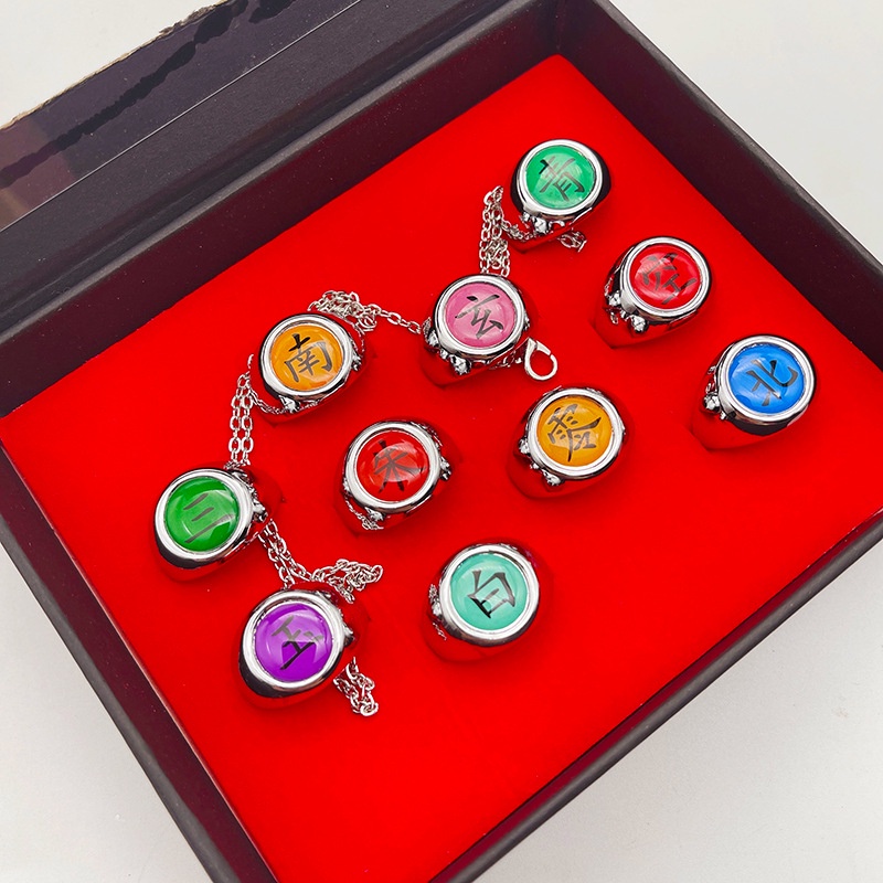 10PCS/Set Naruto Akatsuki Metal Rings Anime Itachi Figure Cosplay ...