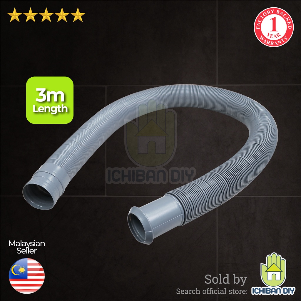 3m Multipurpose Drainage Hose Washing Machine Sink Outlet Water Pipe Paip Hos Serbaguna Mesin 9720