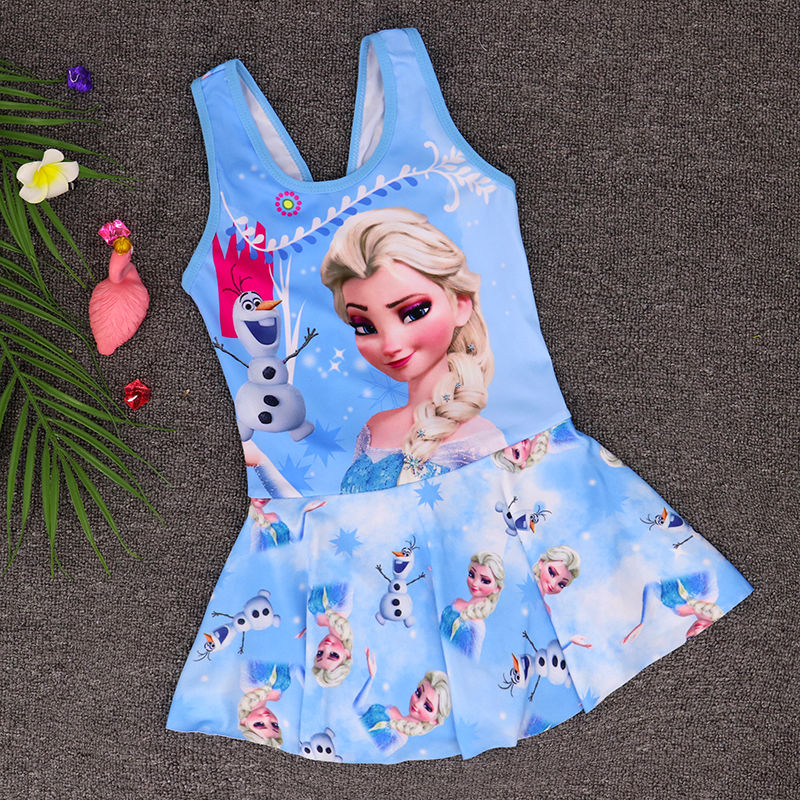 Printed Cartoon Princess Swimsuit For Children Kids Swimwear Frozen ...