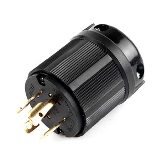 Spina Elettrica NEMA L15-30P 30A 250V - Bloccante, PA6 E Ottone Nichelato, UL