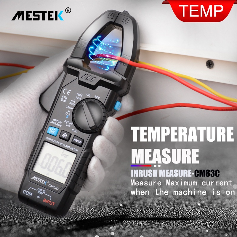Mestek CM83C Digital Clamp Meter AC Voltage True RMS AC/DC 10000 counts