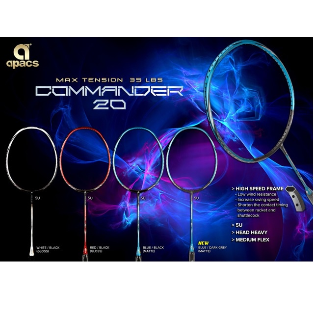 Apacs Commander 20【FRAME OR INSTALL STRING 4knot+Overgrip】 Badminton