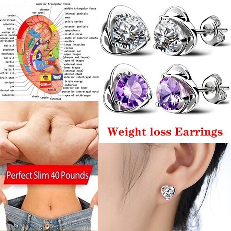 Eelhoe Slimming Earrings Weight Loss Body Relaxation Massage Slim Ear Studs Patch