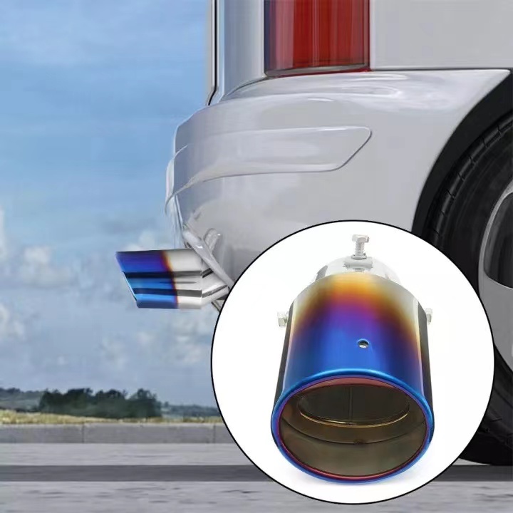 Ceyes Half Car Exhaust Muffler Tip Universal Stainless Steel Round ...