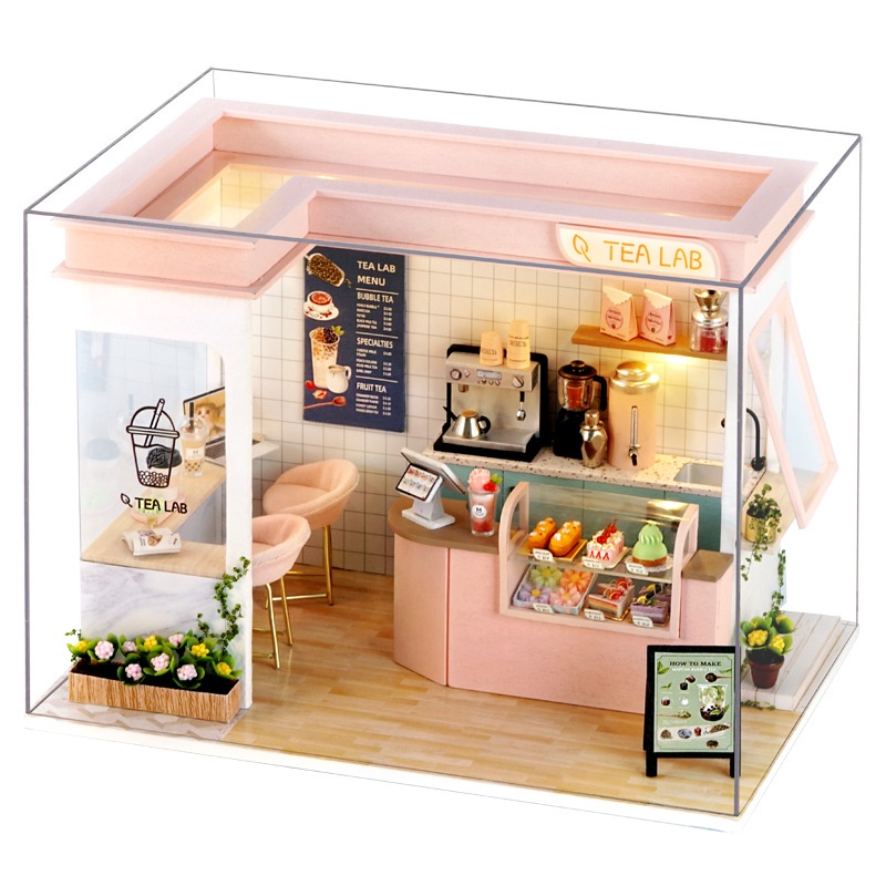 Handmade wooden dollhouse on sale