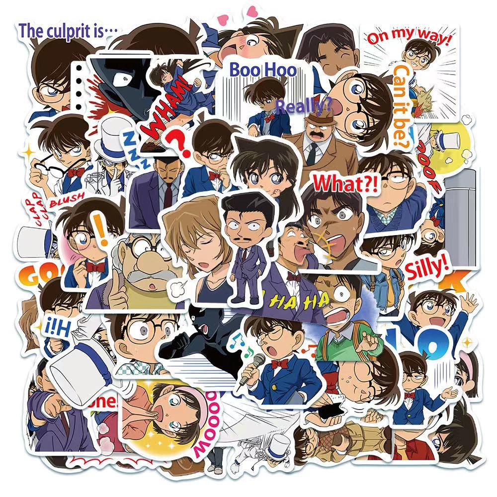 xs400-50 pcs Detective Conan Japanese Anime Graffiti Waterproof Sticker ...