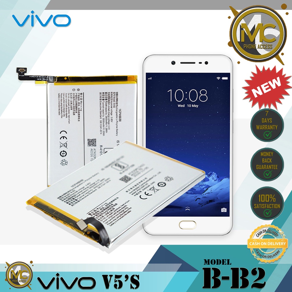 Vivo V5s Battery Model B-B2 Original High Capacity 3000mAh | Shopee ...