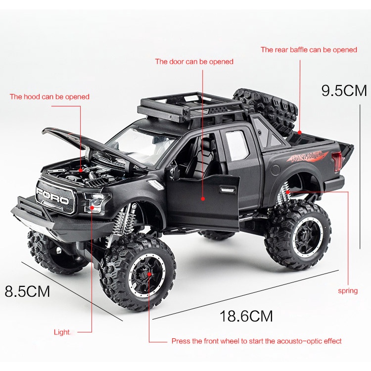 YS Ford Raptor 1:32 ALLOY DIE CAST CAR MODEL TOY Birthday Gifts w Sound ...