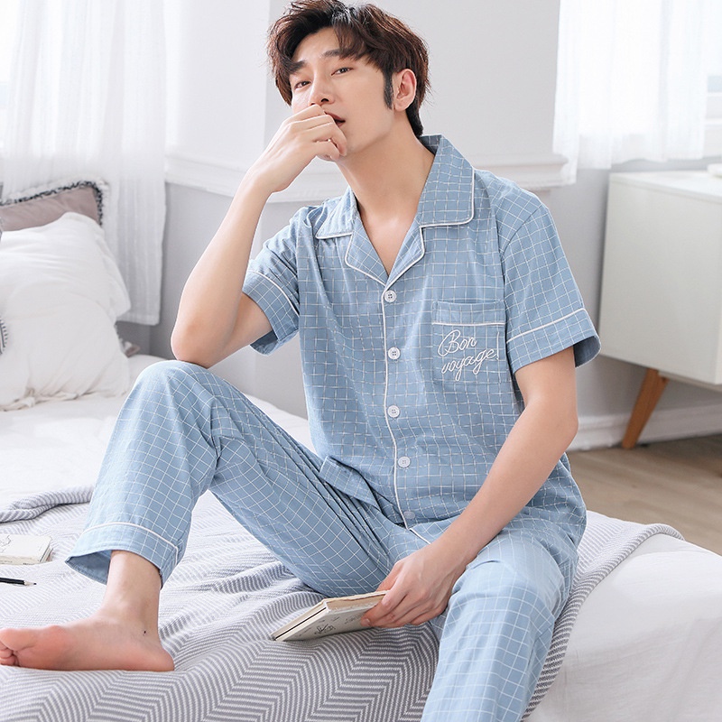 #CAND Men’s Cotton Sleepwear Terno Pajama Set Size M/L/XL/XXL | Shopee ...
