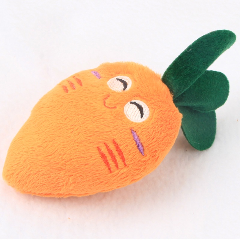 Pet Dog Toys Sounding Interactive Banana Apple Carrot Bone Puppy Chew Plush Toy