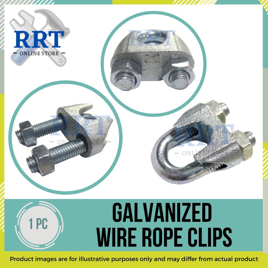 Galvanized Wire Rope Clips Clamps (5/8", 3/4", 7/8", 1") | Shopee ...