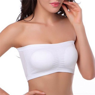 2pcs Tube Bra for Women's Stretch Strapless Bra Bandeau Bra Plus