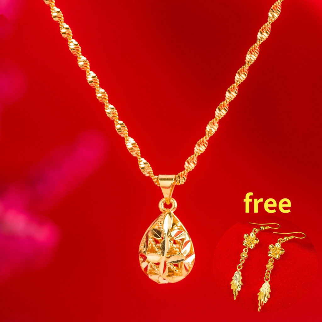 18K Saudi Gold Nasasangla Original Choker Necklace for Women Hollow ...
