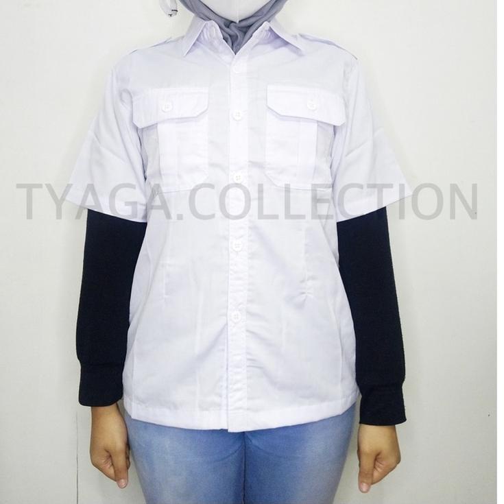 PUTIH Aauw>> Women's Work Uniform White Short Sleeve Pdh Shirt, Pns