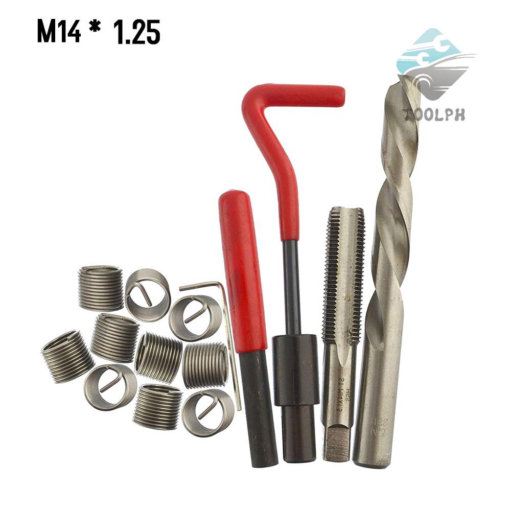 [Automo]15Pcs Metric Thread Repair Insert Kit M5 M6 M8 M10 M12 M14