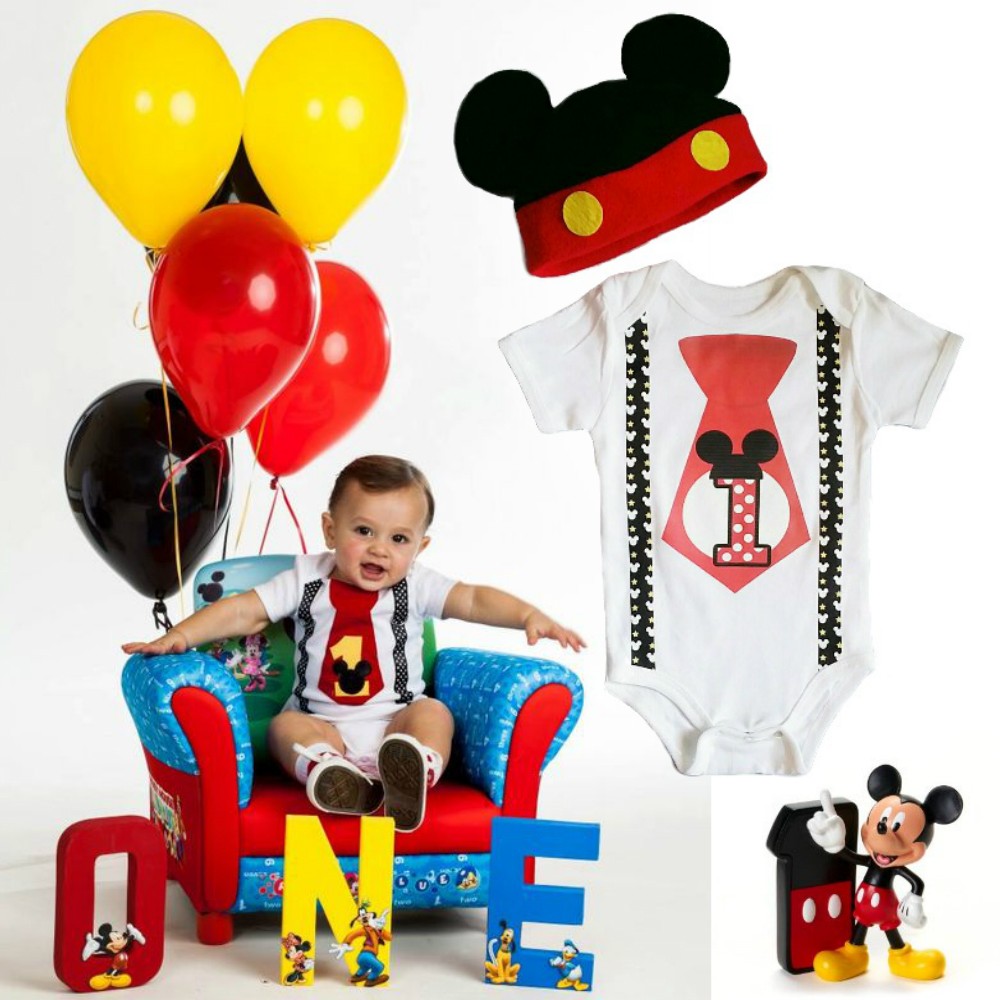 Mickey mouse 1st birthday onesie best sale