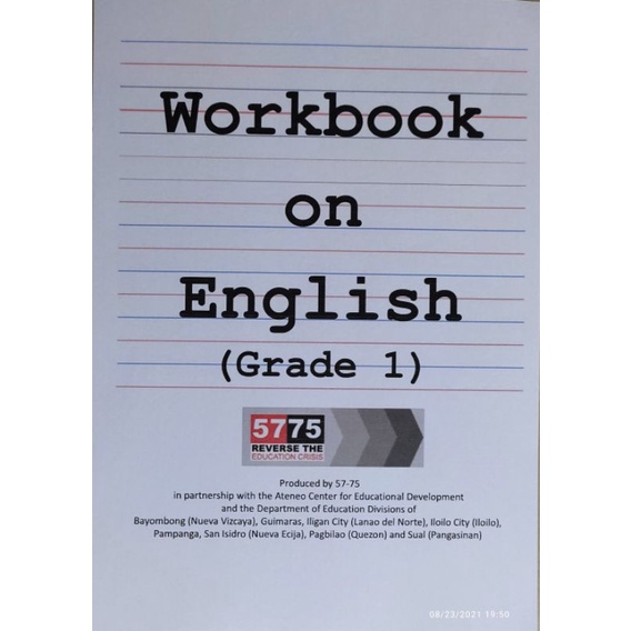 WORKBOOK ON ENGLISH for Grade 1 (192pages) | Shopee Philippines
